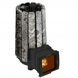 Дровяная банная печь GrillD Cometa 180 Vega Long Window Max Stone Pro, серпентинит