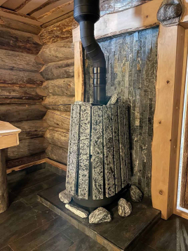 Дровяная банная печь GrillD Cometa 180 Vega Long Window Max Stone, серпентинит