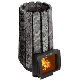 Дровяная банная печь GrillD Cometa 180 Vega Short Window Max Stone Pro, серпентинит
