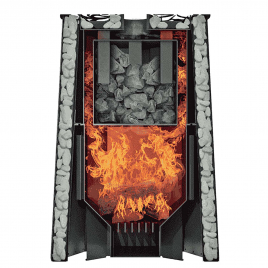 Дровяная банная печь GrillD Violet Steel Short Window Max Pro