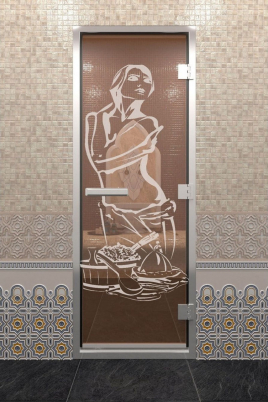 Двери DoorWood для хамам 70х190 Искушение, стекло бронза