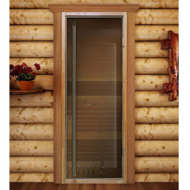Дверь для сауны DoorWood Flash Royal, стекло бронза, 1900х700 мм.