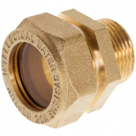 Муфта обжимная, наружная резьба 20х3/4" мм., латунь