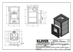 Печь в парную на дровах для бани Klover KLV RT 20