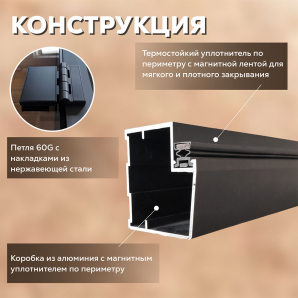 Стеклянные двери АРТА Престиж 60G Белая матовая с черным профилем