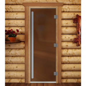 Стеклянные двери DoorWood Престиж, стекло матовое бронза, коробка ольха
